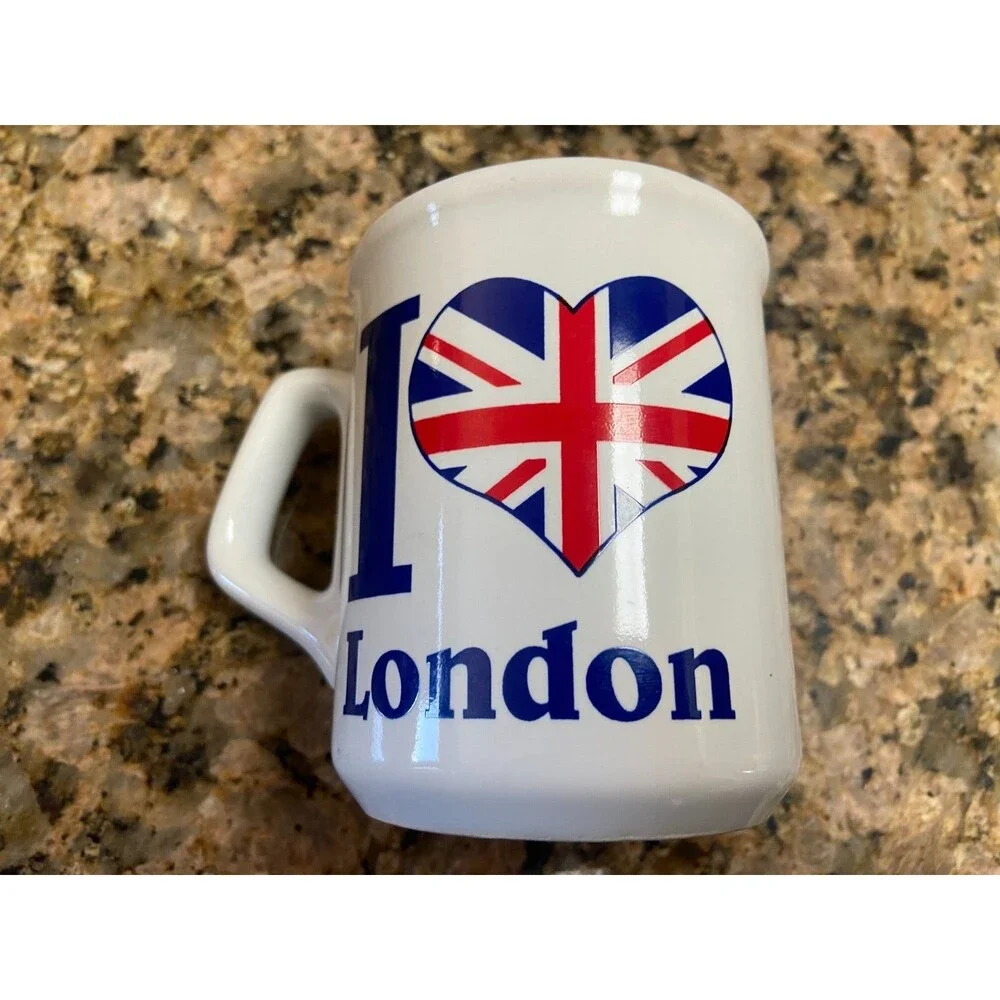Nice Vintage I Love London British Flag London Coffee Mug Rare Minty - Picture 3 of 5